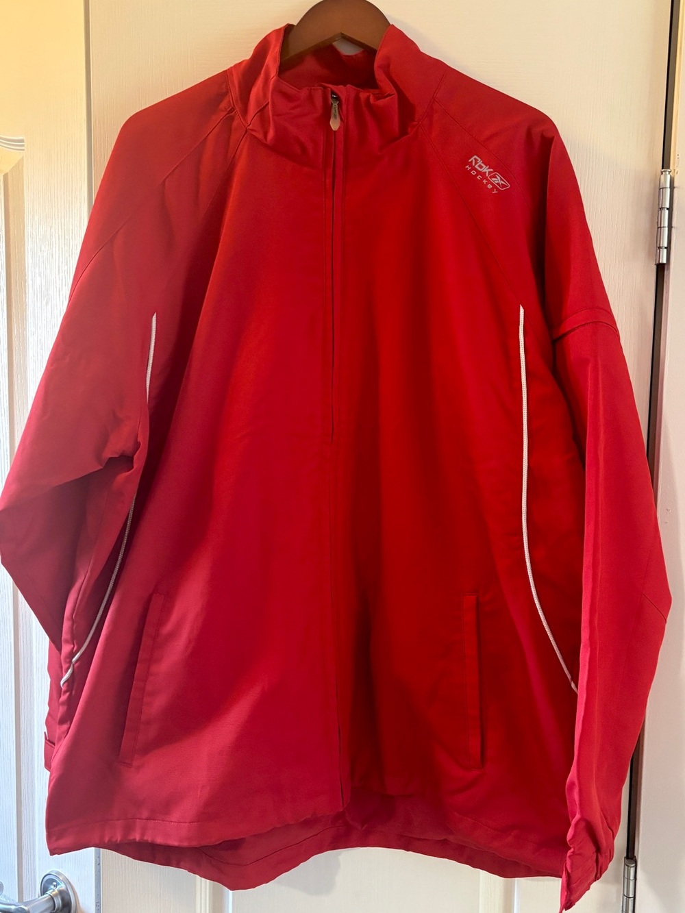 Reebok Hockey Men's Red Lightweight Zip-Front Jacket